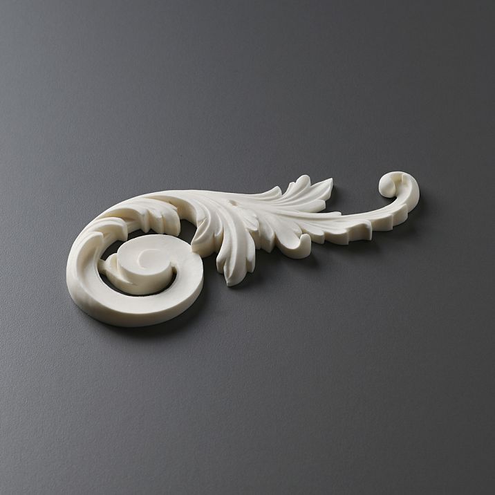 NPU-247R right carved polyurethane molding with scrolls, 3D ornament for furniture, doors and walls, paintable