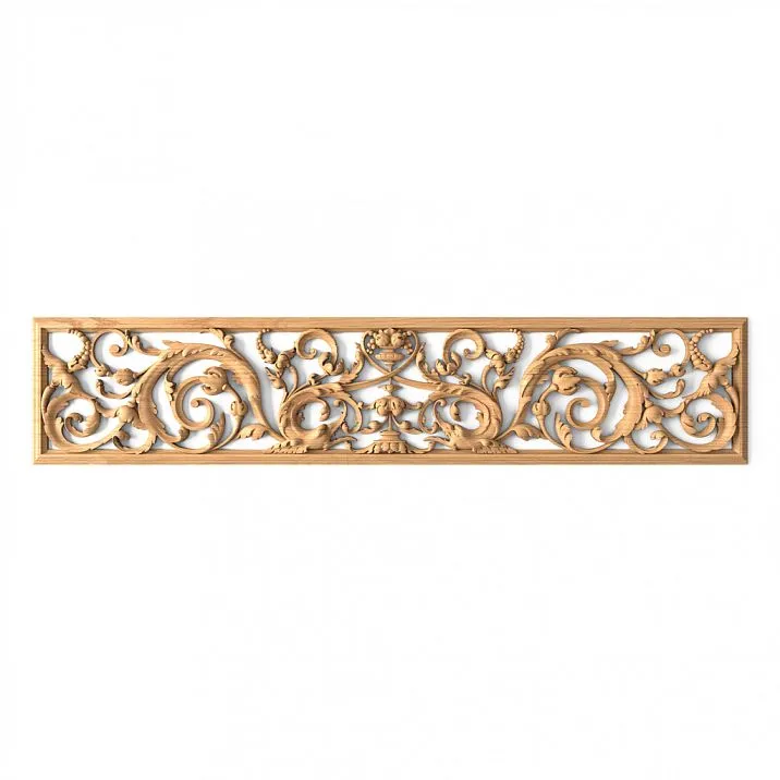 Rectangular plate made of oak or beech wood N-176 with carving