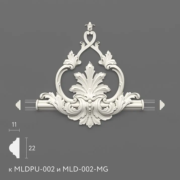 Polyurethane molding MLDPU-2-2.1. Decor for moldings. Image 6994190f3350e