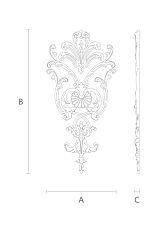 Floral ornament made of wood - Decor Set C-027 diagram