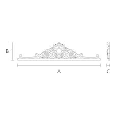 Wooden decorative element N-173.1 with carved ornament drawing