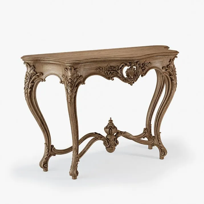 Console made of natural wood in classic design