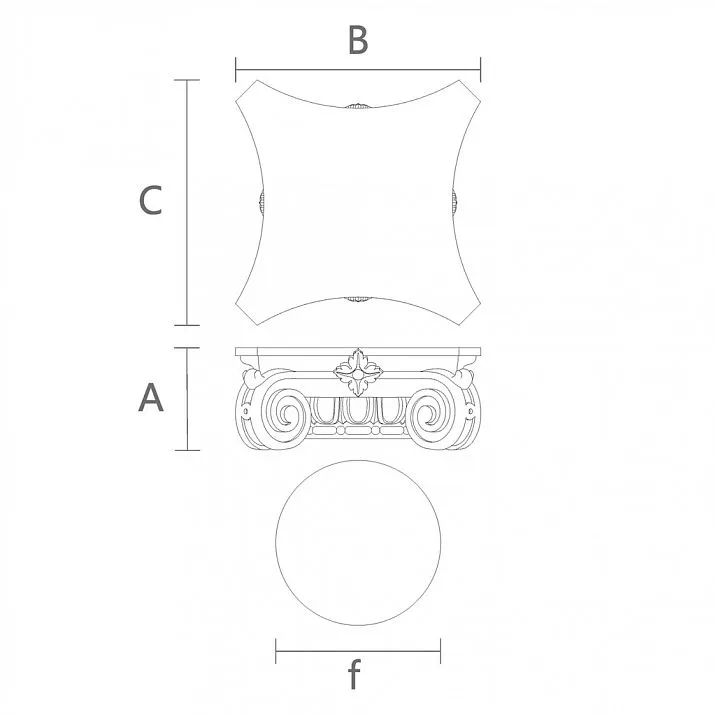 Carved Capital from Beech for Interior KL-010
