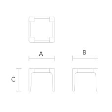 Drawing of stool frame STL-026-10