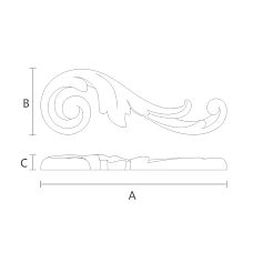 NPU-282R Carved Overlay &ndash; Polyurethane decor drawing