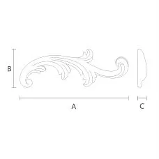 Wooden item with carved decoration N-431R drawing