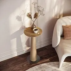 STL-040 and STL-039 tables made of natural wood in a living room interior