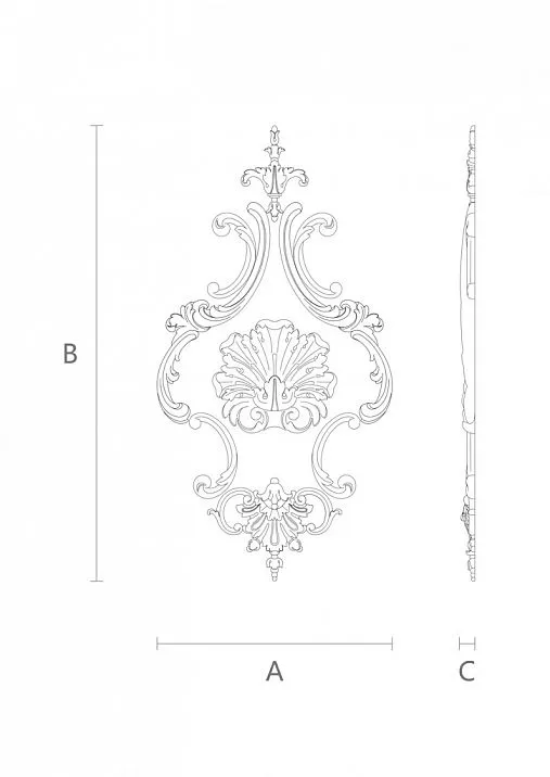 Seven carved wooden appliqu&eacute;s of different sizes and shapes