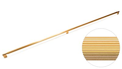 Металлическая ручка-скоба for furniture с брашированной латунной поверхностью и длиной 1200 мм