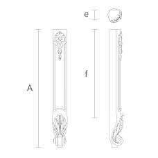 Drawing of a decorative wooden leg