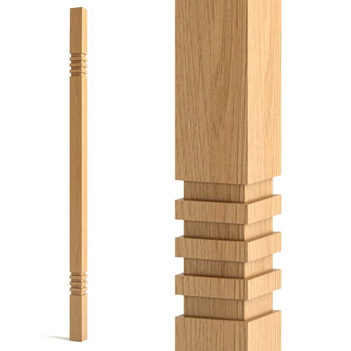 Wooden staircase decor item L-097 with rectangular shape and textured surface