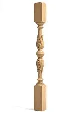 Carved oak stair post