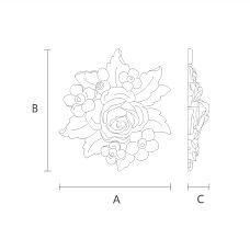 Schematic dimensions and profile of NPU-474 molded decor