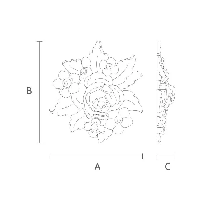Schematic dimensions and profile of NPU-474 molded decor