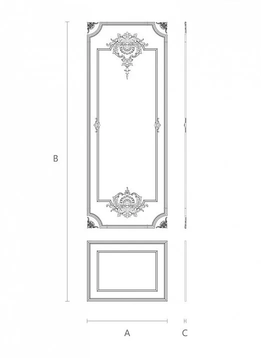 Decoration Set C-001-1, wooden drawing
