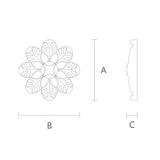 Neoclassical Rosette R-033 for Door Drawing
