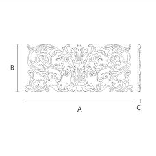 Carved applique N-277 - wooden decor drawing