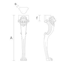 Drawings of legs for console table