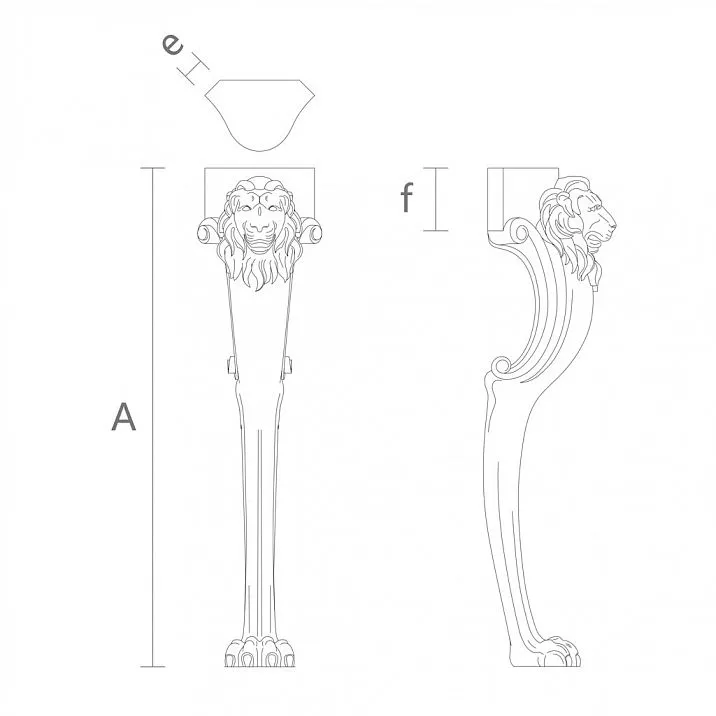 Drawings of legs for console table