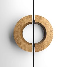 Round handles in two halves for furniture