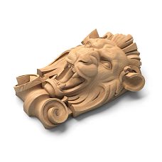 Lion maskaron for gates, symbolizing protection