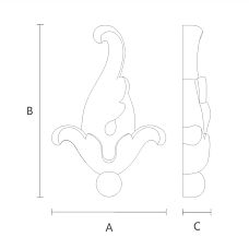 Molded decor NPU-307 drawing with height, width, and thickness specifications for various design projects