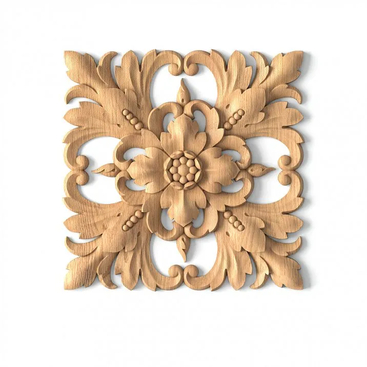 Carved wooden item with a delicate and harmonious floral ornament