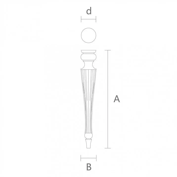Drawing of furniture legs MN-112 for console