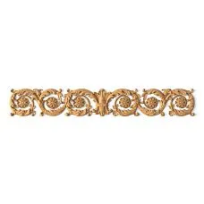 Wooden decor N-076.1, carved horizontal appliqu&eacute; with vegetal ornament from solid wood for furniture and interiors in classic style