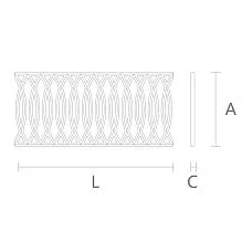 Facade polyurethane grille, mesh for architectural decoration KPU-114 drawing