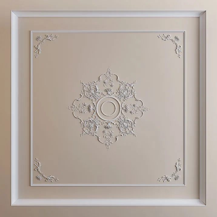 CPU-071 ceiling rosette made of STAVROS polyurethane with geometric pattern for decorating the central part of the ceiling