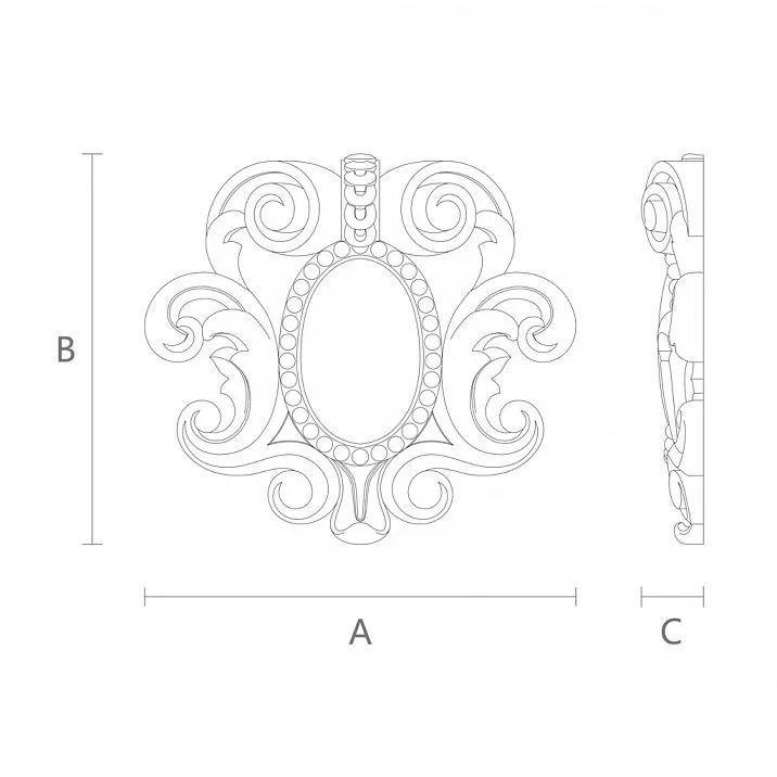Inlay made from natural and eco-friendly material &mdash; wood, drawing