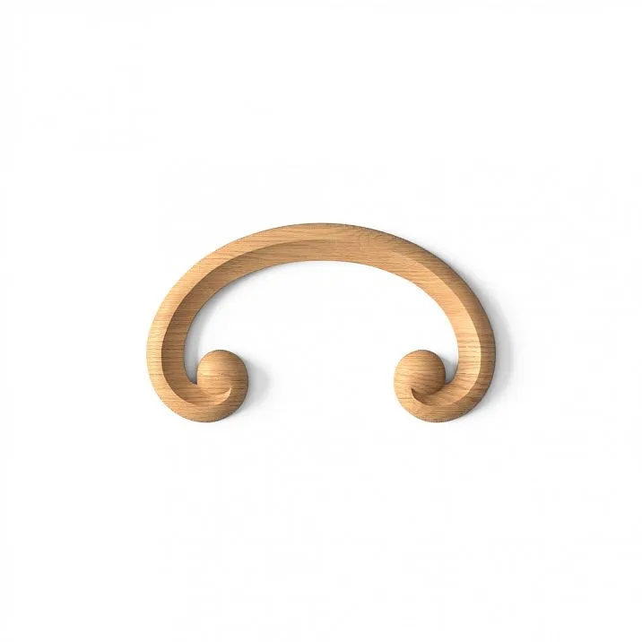 Exquisite wood carving that serves as a decorative element for decorating furniture and other interior items.