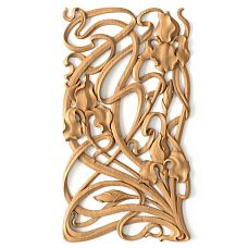 Wooden decorative element with wood carving - carved insert N-272L made of beech