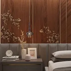 Carved wooden inlay N-472R from solid wood for interior decoration