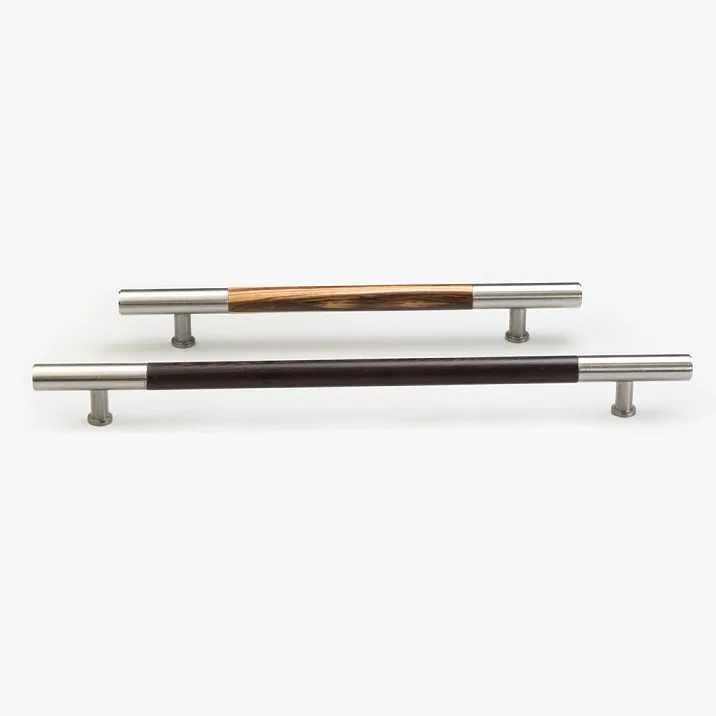 Oscar HL-061-1M furniture handle made of wood with metal inserts