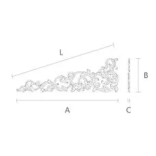 Carved overlay N-442L - beautiful and inexpensive wooden decor element, drawing