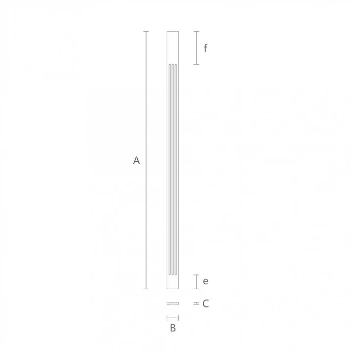 Carved wooden pilaster PLM-016.1 drawing