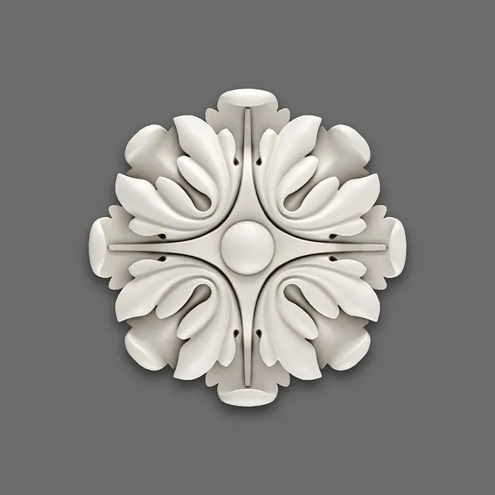 Stylish polyurethane rose in classic pattern &ndash; stucco for walls, ceiling, and furniture