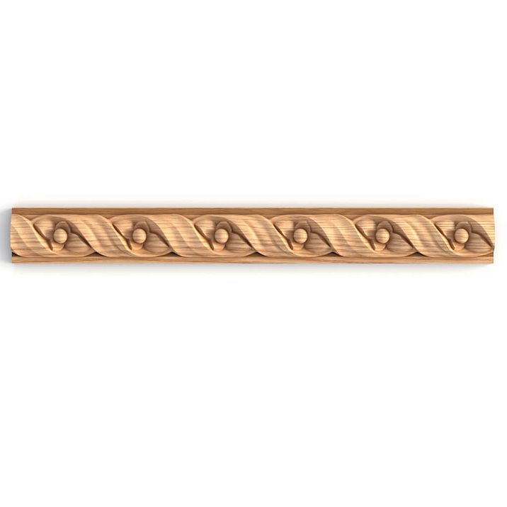 Carved molding K-077 made of natural oak for an elegant interior