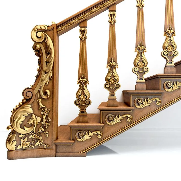 Wooden stair railings, balusters, posts