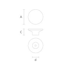 Drawing of a round beech handle