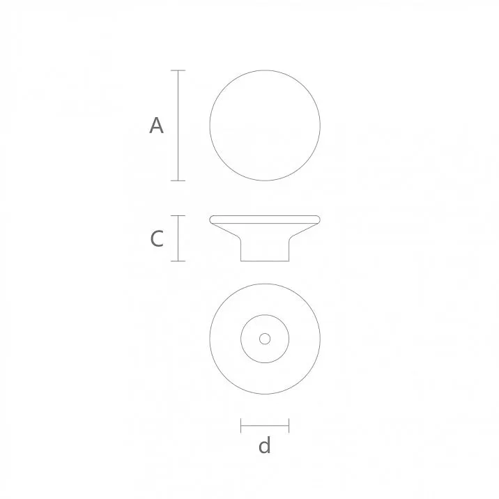 Drawing of a round beech handle