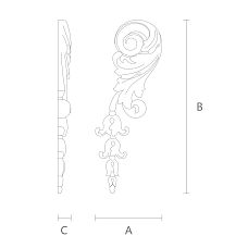 Carved Insert N-174R for different interior styles: from classic to modern, drawing
