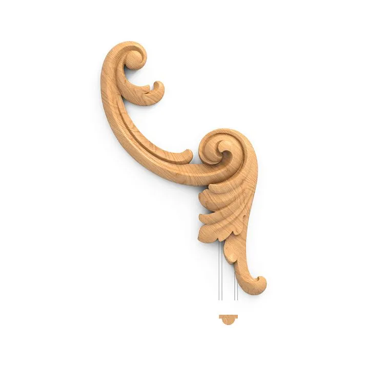 Carved applique N.VRS-003-2R &ndash; decorative element made of oak for furniture.