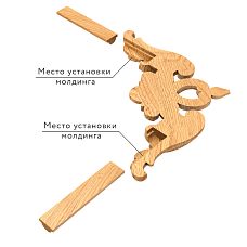 Carved Applique MLD-1U-1, Mounting Scheme for Molding