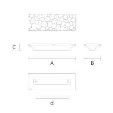Mercury HL-038 Furniture Handle, drawing of specifications