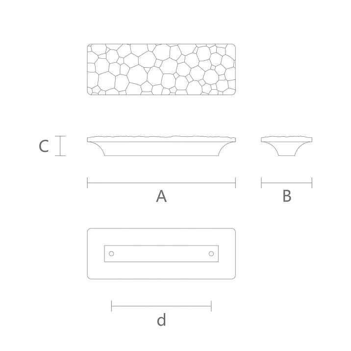 Mercury HL-038 Furniture Handle, drawing of specifications