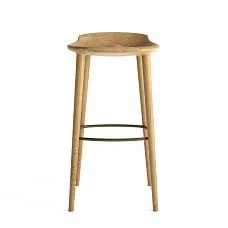 Designer bar stool from solid oak beech side view