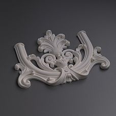 Carved overlay from polyurethane NPU-409 on furniture facade photo